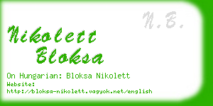 nikolett bloksa business card